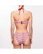 Haut de maillot bandeau Leah à rayures framboise/orange