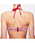 Haut de maillot bandeau Leah à rayures framboise/orange