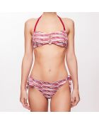 Haut de maillot bandeau Leah à rayures framboise/orange