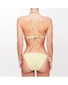 Maillot 2 pièces  triangle Solenne à rayures vert anis/écru