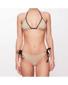Maillot 2 pièces triangle Naelya à carreaux jaune/gris