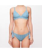 Bas de maillot Julie à rayures bleu lagune/écru