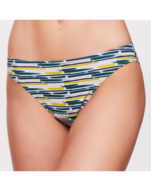 Bas de maillot Cléa à rayures vert anis/vert sapin
