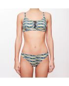 Bas de maillot Cléa à rayures vert anis/vert sapin