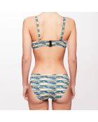 Bas de maillot Cléa à rayures vert anis/vert sapin