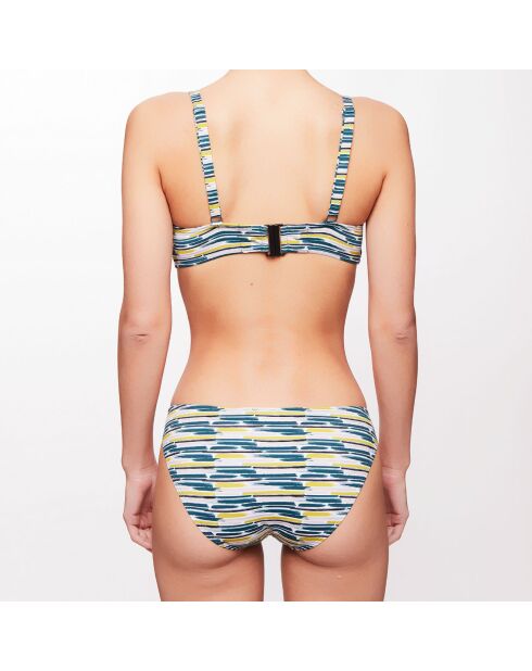 Bas de maillot Cléa à rayures vert anis/vert sapin