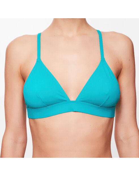 Haut de maillot triangle Johanna turquoise