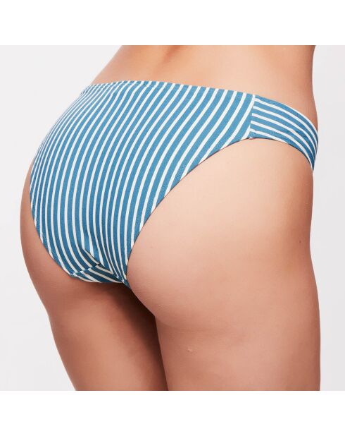 Bas de maillot Edna à rayures bleu lagune/écru