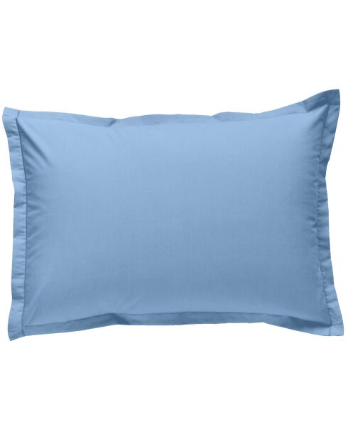 Taie d'oreiller 100% Percale de Coton bleu clair