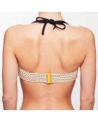 Haut de maillot bandeau Leah à carreaux jaune/gris