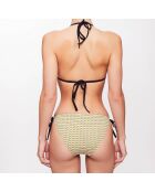 Maillot 2 pièces triangle Naelya à carreaux vert anis/gris