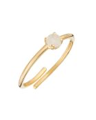Bague ajustable Petra Pierre de Lune en laiton doré