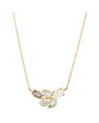 Collier Barbara Labradorite, Acqua Calci, Améthyste, Quartz rose & Pierre de Lune en laiton doré