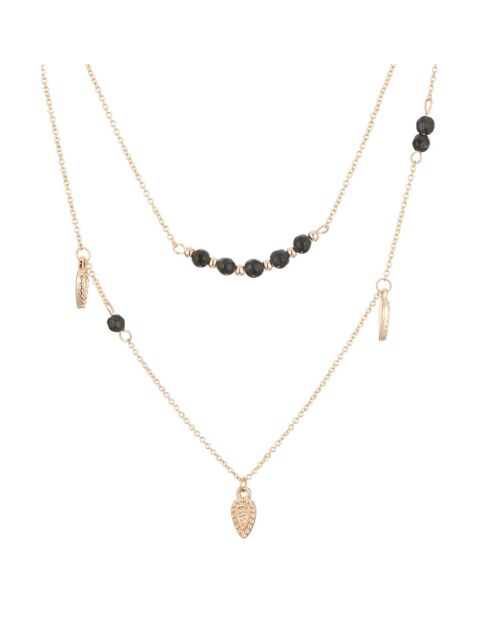 Estelle Obsidienne Halskette aus Goldmessing