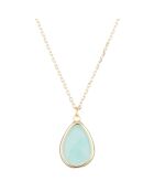 Louane Amazoniet groene halsketting in verguld messing