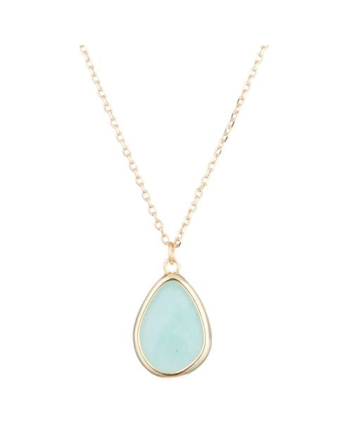 Louane Amazoniet groene halsketting in verguld messing