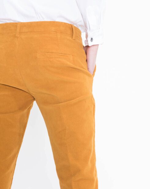 Pantalon Cigarette Lizzy velours pain d'épice