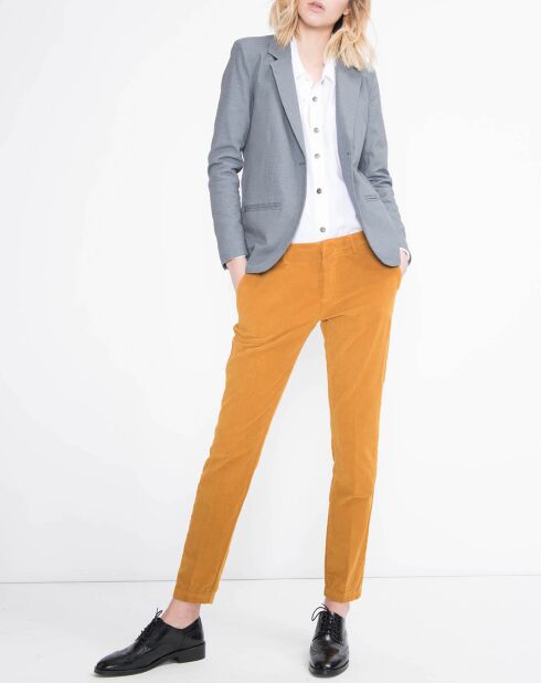 Pantalon Cigarette Lizzy velours pain d'épice
