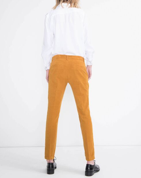 Pantalon Cigarette Lizzy velours pain d'épice