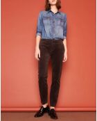 Pantalon Cigarette Lizzy velours carbone