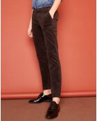 Pantalon Cigarette Lizzy velours carbone