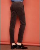 Pantalon Cigarette Lizzy velours carbone