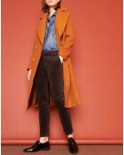 Pantalon Cigarette Lizzy velours carbone