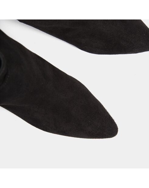 Bottines en Velours de Cuir Pill noires - Talon 5 cm