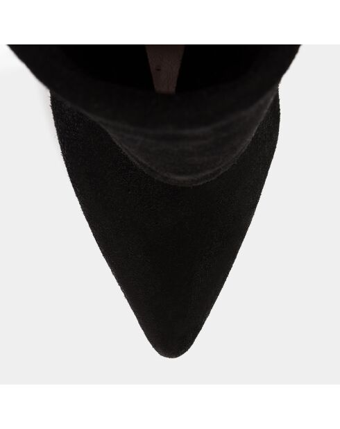 Bottines en Velours de Cuir Zone noires - Talon 9 cm