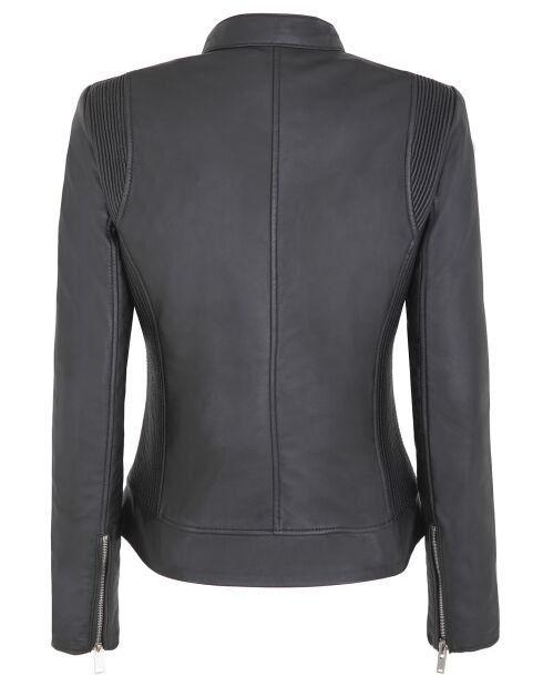 Veste en Cuir d'Agneau Cyrielle noire