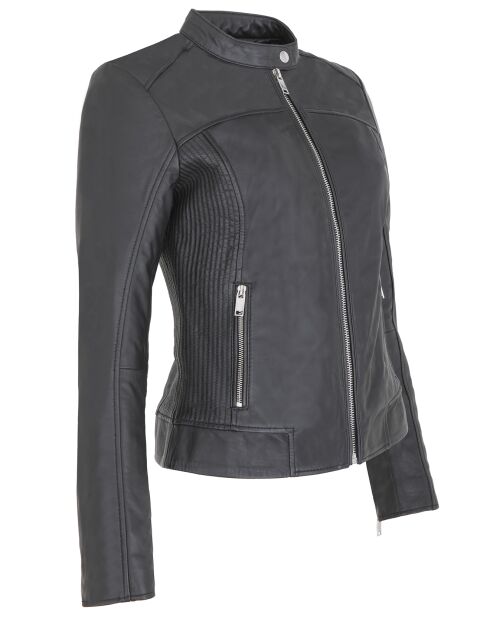 Veste en Cuir d'Agneau Cyrielle noire