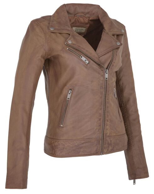 Veste en Cuir Polly vintage cognac