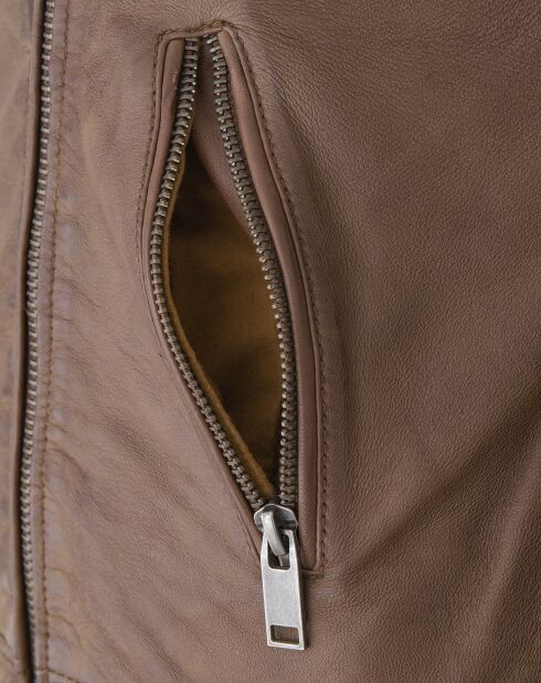 Veste en Cuir Polly vintage cognac