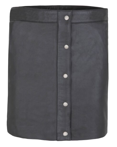 Jupe en Cuir d'Agneau Clemence noire