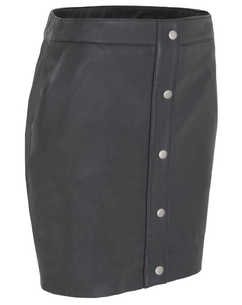 Jupe en Cuir d'Agneau Clemence noire