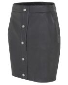 Jupe en Cuir d'Agneau Clemence noire