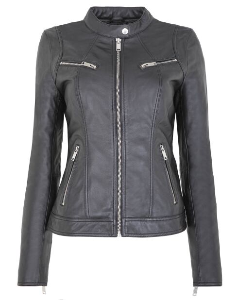 Veste en Cuir d'Agneau Cyra noire