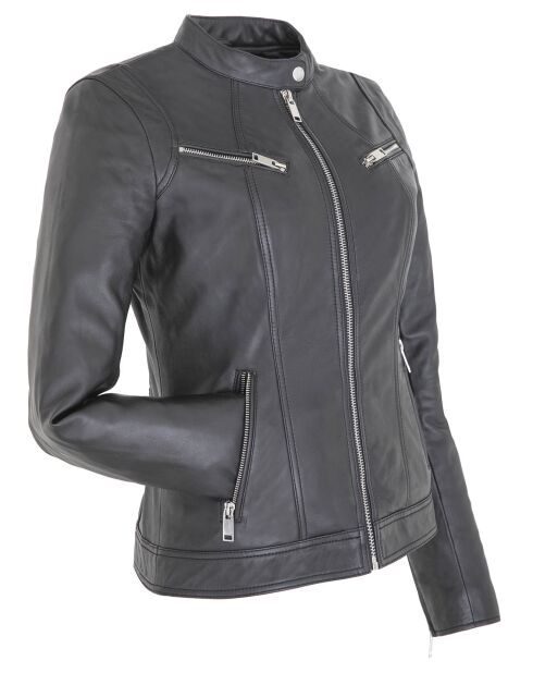 Veste en Cuir d'Agneau Cyra noire