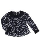 Blouse imprimé floral noir/blanc