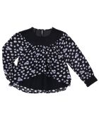 Blouse imprimé floral noir/blanc