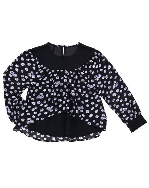 Blouse imprimé floral noir/blanc