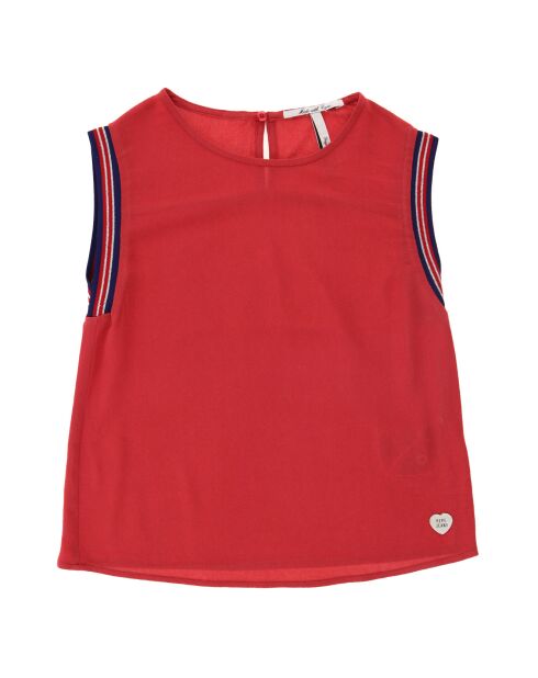 Top à bandes rayures rouge
