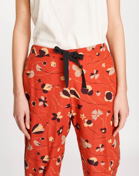 Pantalon ample Vael imprimé orange