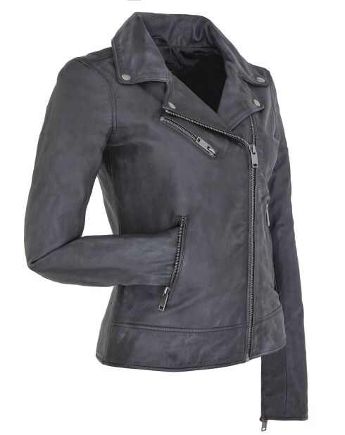 Veste en Cuir Polly vintage noir vintage