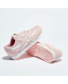 Baskets en Velours de Cuir et Mesh Cl Nylon Color rose