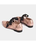 Roze gouden polnaf fluwelen leren baby's