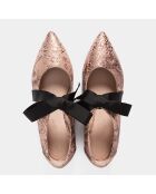 Roze gouden polnaf fluwelen leren baby's