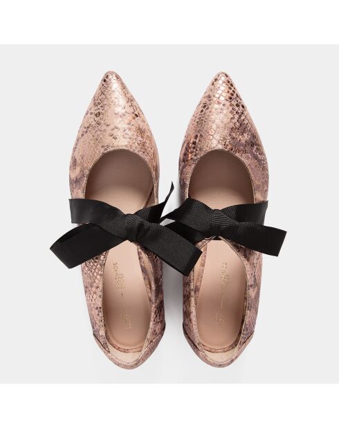 Roze gouden polnaf fluwelen leren baby's
