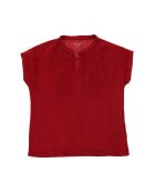 T-Shirt en Coton Turline plastron brodé rouge