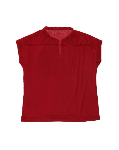 T-Shirt en Coton Turline plastron brodé rouge